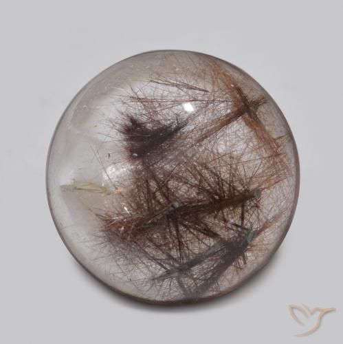 5.04ct Natural Claro con marrón Cuarzo rutilo, Redondo, Translúcido