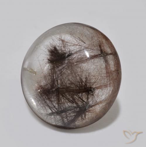 Cuarzo rutilo Claro con marrón natural de 5.04 ct, Redondo, Translúcido