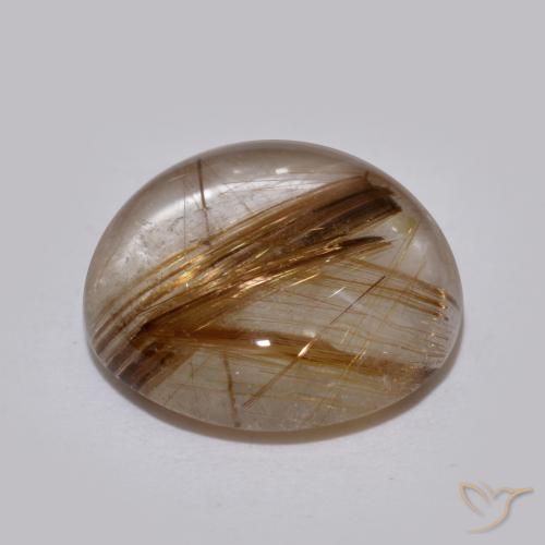 Cuarzo rutilo Claro con marrón natural de 4.50 ct, Redondo, Translúcido