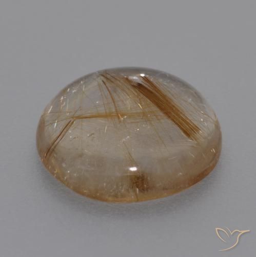 Cuarzo rutilo Marrón leonado muy claro natural de 4.23 ct, Redondo, Transparente