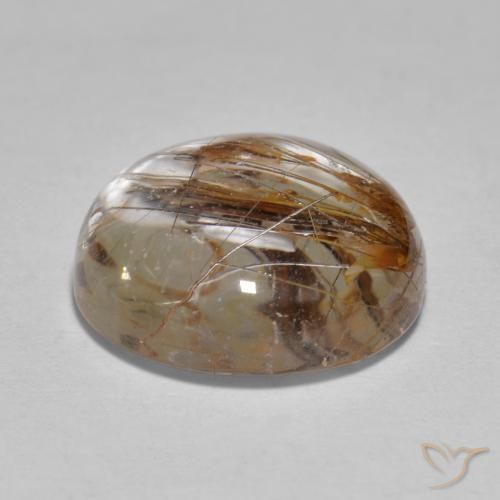 Cuarzo rutilo Claro con marrón natural de 5.96 ct, Redondo, Transparente