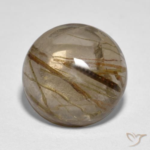5.31ct Natural Claro con marrón Cuarzo rutilo, Redondo, Transparente