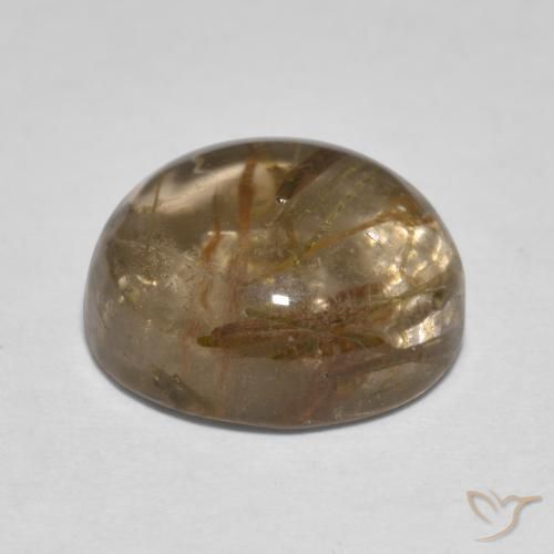 Cuarzo rutilo Claro con marrón natural de 5.31 ct, Redondo, Transparente