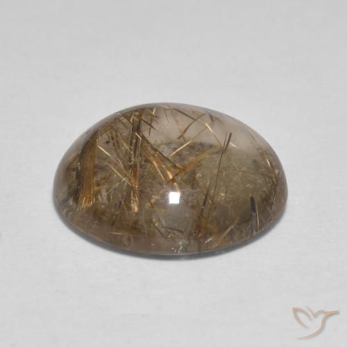 Cuarzo rutilo Claro con marrón natural de 3.75 ct, Redondo, Transparente