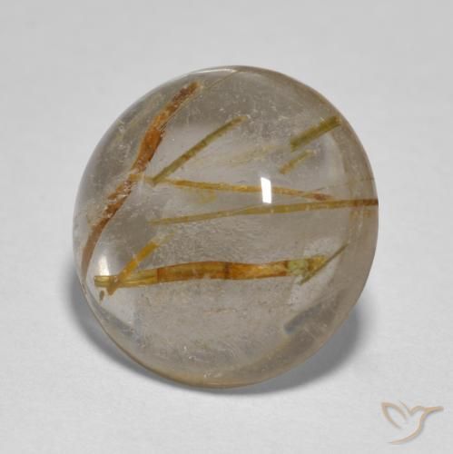 Cuarzo rutilo Marrón cálido natural de 4.96 ct, Redondo, Transparente
