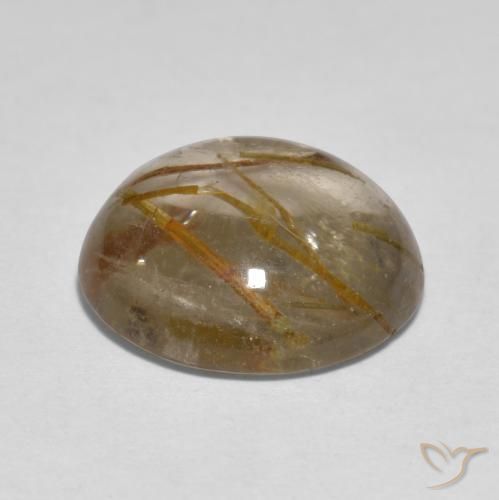 Cuarzo rutilo Marrón cálido natural de 4.96 ct, Redondo, Transparente