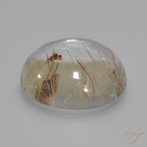 Cuarzo rutilo Claro con cobre natural de 5.60 ct, Redondo, Transparente