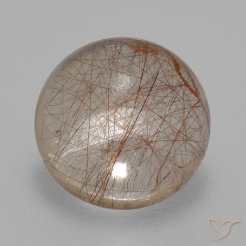 4.02ct Natural Claro con cobre Cuarzo rutilo, Redondo, Transparente