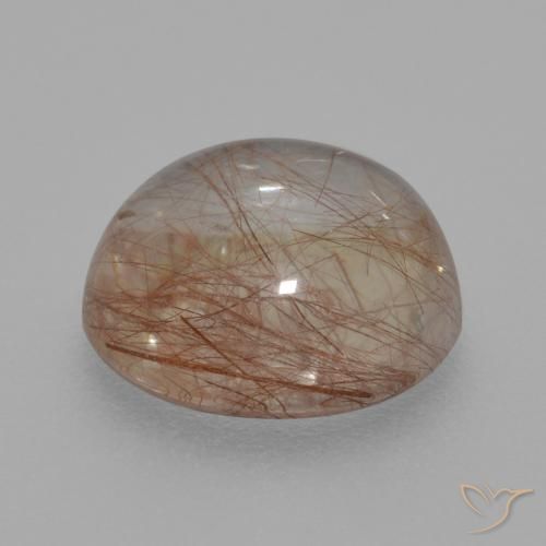 Cuarzo rutilo Claro con cobre natural de 4.02 ct, Redondo, Transparente