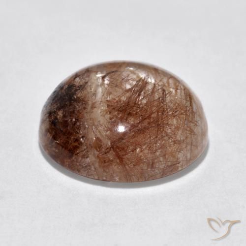 Cuarzo rutilo Claro con marrón natural de 5.88 ct, Corte Redondo, Translúcido