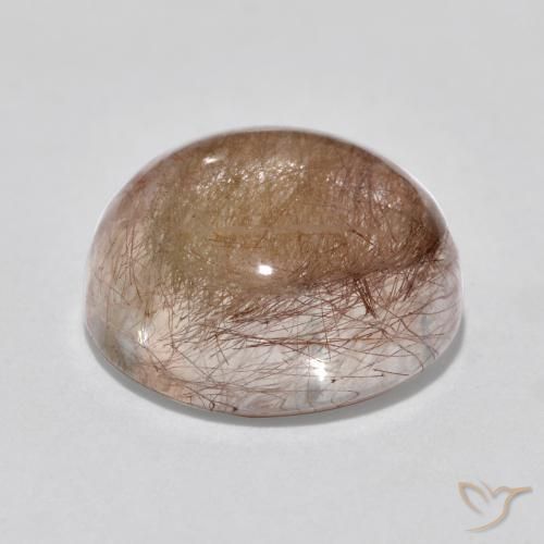 Cuarzo rutilo Claro con marrón natural de 6.73 ct, Redondo, Translúcido