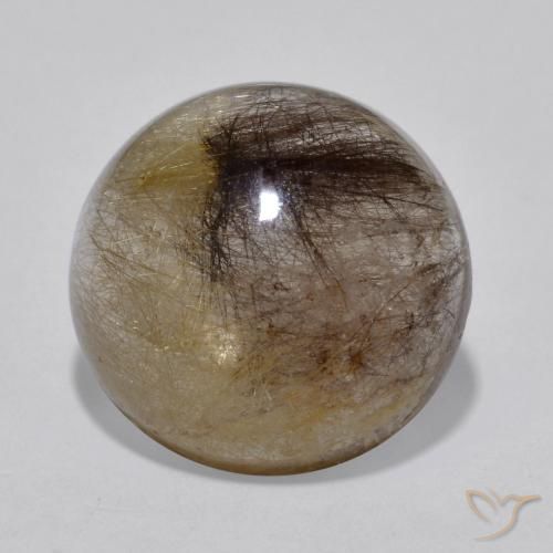 5.77ct Natural Claro con marrón Cuarzo rutilo, Redondo, Translúcido