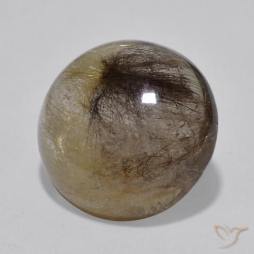 Cuarzo rutilo Claro con marrón natural de 5.77 ct, Redondo, Translúcido