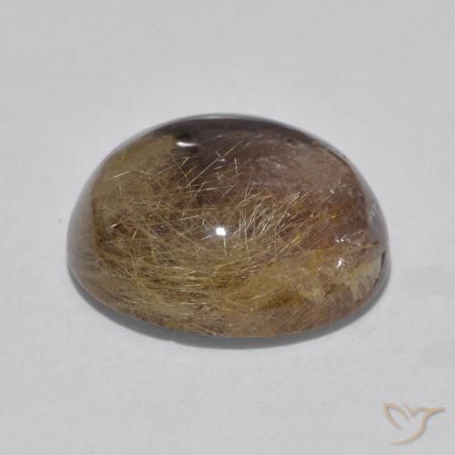 Cuarzo rutilo Claro con marrón natural de 5.77 ct, Redondo, Translúcido