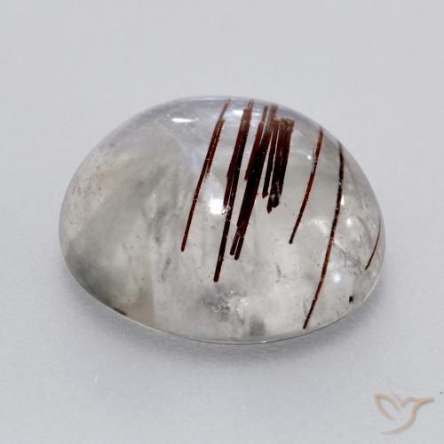 Cuarzo rutilo Claro con marrón natural de 7.00 ct, Redondo, Transparente