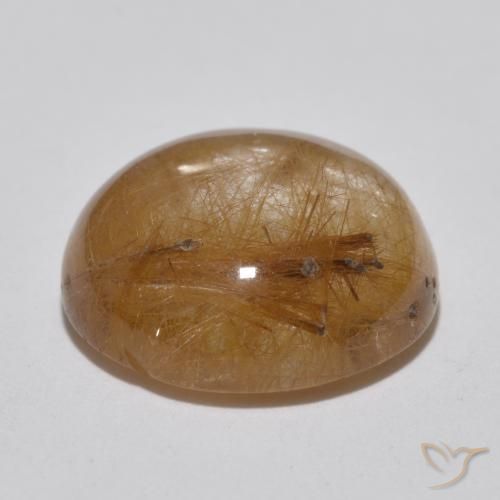 Cuarzo rutilo Marrón leonado muy claro natural de 7.14 ct, Redondo, Translúcido