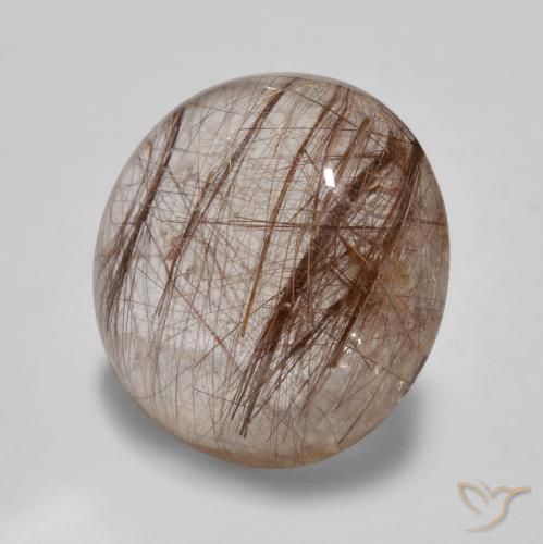 Cuarzo rutilo Claro con marrón natural de 5.01 ct, Redondo, Transparente