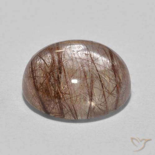 Cuarzo rutilo Claro con marrón natural de 5.01 ct, Redondo, Transparente
