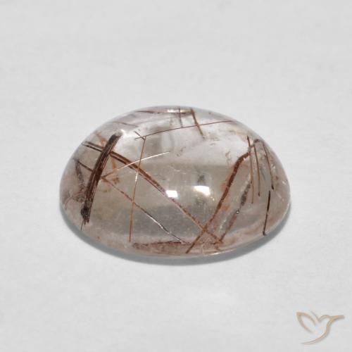 Cuarzo rutilo Claro con marrón natural de 3.40 ct, Redondo, Transparente