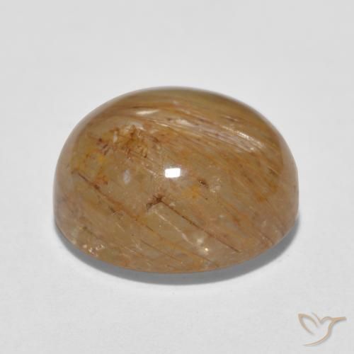 Cuarzo rutilo Marrón cálido natural de 5.67 ct, Redondo, Translúcido