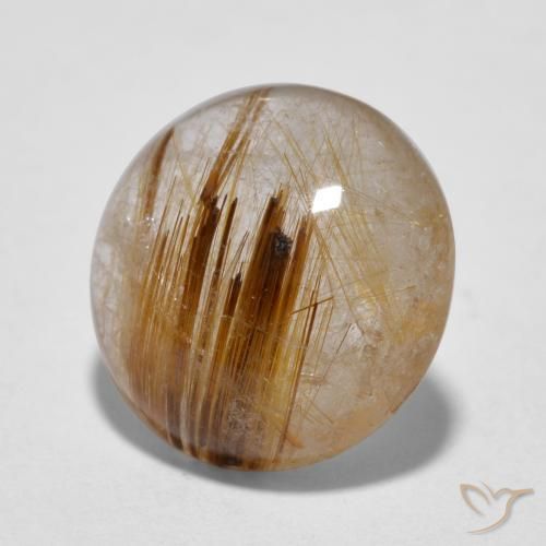 Cuarzo rutilo Marrón cálido natural de 4.31 ct, Redondo, Translúcido