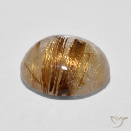 Cuarzo rutilo Marrón cálido natural de 4.31 ct, Redondo, Translúcido