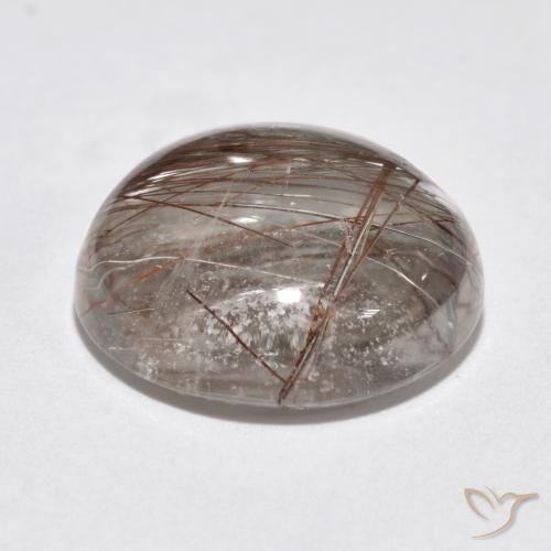 Cuarzo rutilo Claro con marrón natural de 6.95 ct, Redondo, Transparente