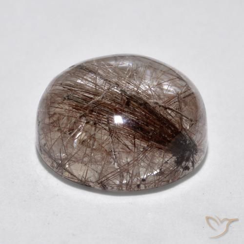 Cuarzo rutilo Claro con marrón natural de 6.05 ct, Redondo, Translúcido