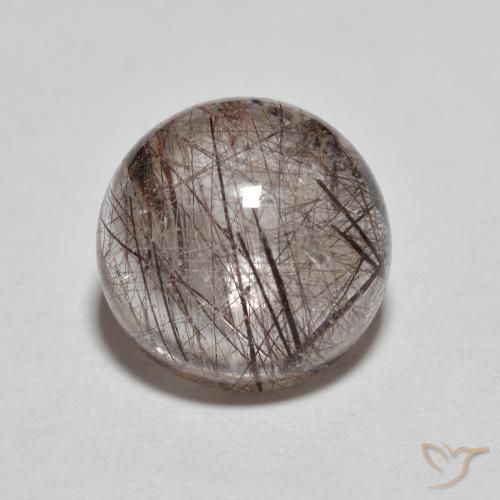 3.25ct Natural Marrón pálido Cuarzo rutilo, Redondo, Transparente