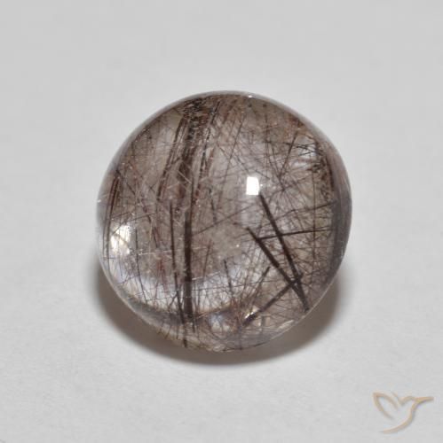 Cuarzo rutilo Marrón pálido natural de 3.25 ct, Redondo, Transparente