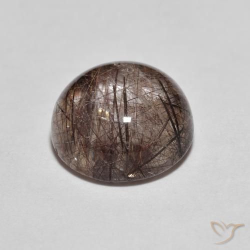 Cuarzo rutilo Marrón pálido natural de 3.25 ct, Redondo, Transparente
