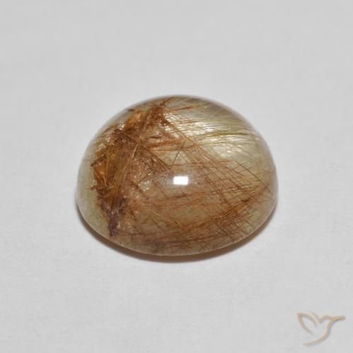 Cuarzo rutilo Marrón muy claro natural de 2.78 ct, Redondo, Transparente