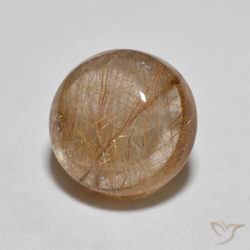 Cuarzo rutilo Marrón cálido natural de 3.21 ct, Redondo, Transparente