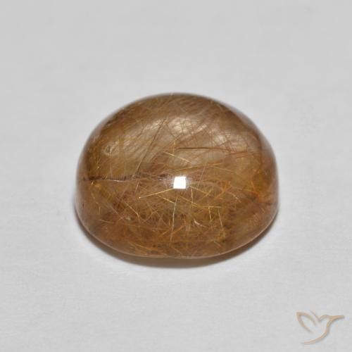 Cuarzo rutilo Marrón cálido natural de 3.21 ct, Redondo, Transparente