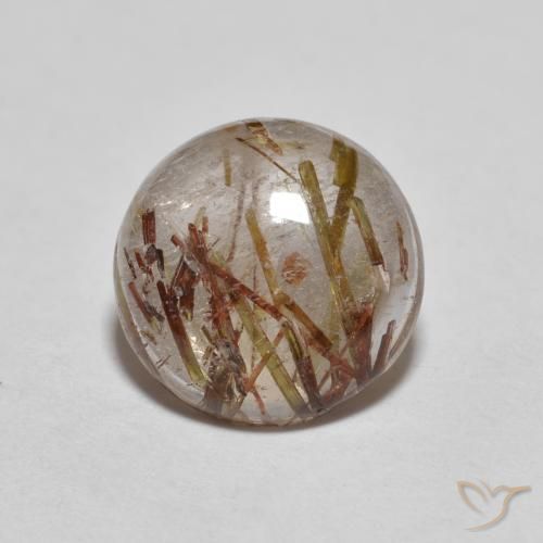 2.02ct Natural Marrón muy claro Cuarzo rutilo, Redondo, Transparente