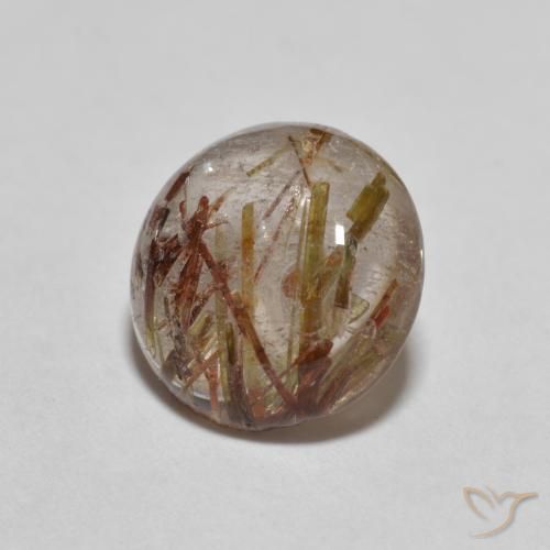 Cuarzo rutilo Marrón muy claro natural de 2.02 ct, Redondo, Transparente