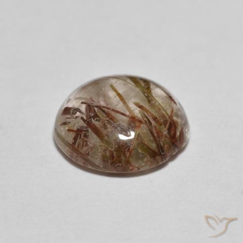 Cuarzo rutilo Marrón muy claro natural de 2.02 ct, Redondo, Transparente