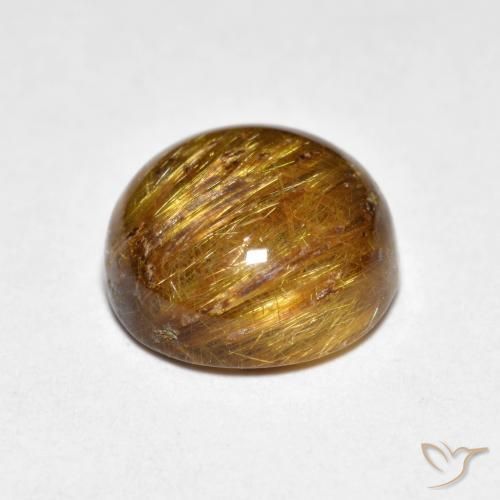 Cuarzo rutilo Marrón cálido natural de 4.60 ct, Redondo, Opaco