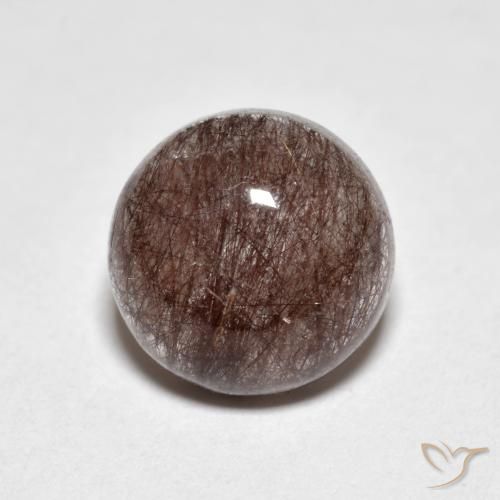 3.27ct Natural Marrón cálido Cuarzo rutilo, Redondo, Transparente