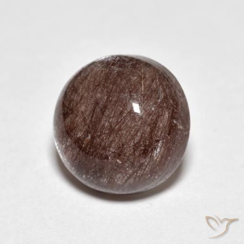 Cuarzo rutilo Marrón cálido natural de 3.27 ct, Redondo, Transparente