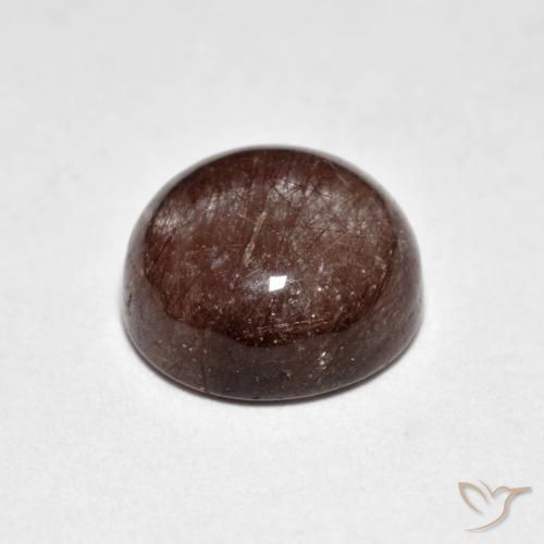 Cuarzo rutilo Marrón cálido natural de 3.27 ct, Redondo, Transparente