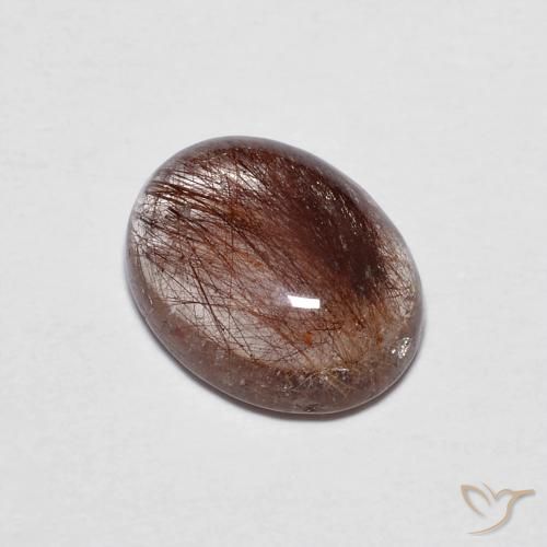 1.86ct Natural Claro con marrón Cuarzo rutilo, Ovalada, Transparente