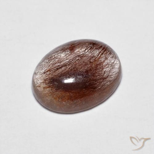 Cuarzo rutilo Claro con marrón natural de 1.86 ct, Ovalada, Transparente