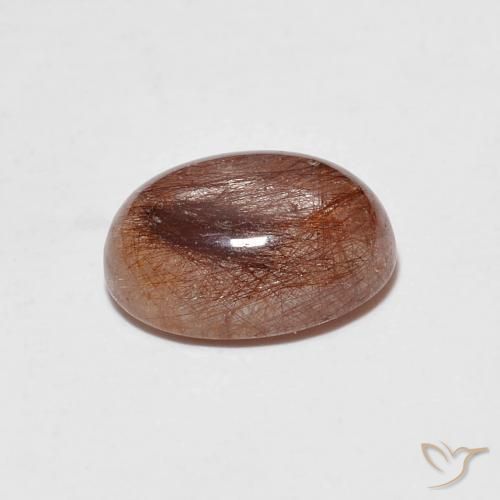 Cuarzo rutilo Claro con marrón natural de 1.86 ct, Ovalada, Transparente