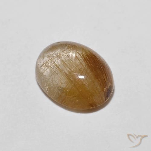 1.91ct Natural Marrón leonado muy claro Cuarzo rutilo, Ovalada, Transparente