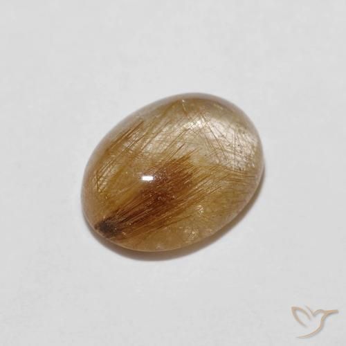 Cuarzo rutilo Marrón leonado muy claro natural de 1.91 ct, Ovalada, Transparente