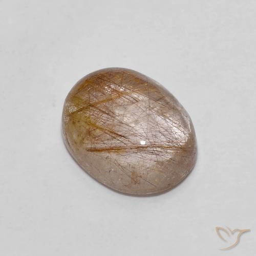 2.60ct Natural Marrón cálido Cuarzo rutilo, Ovalada, Transparente