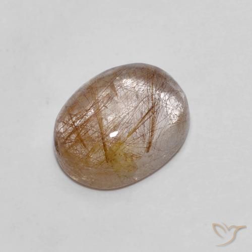Cuarzo rutilo Marrón cálido natural de 2.60 ct, Ovalada, Transparente