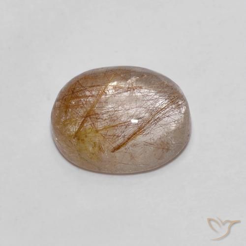 Cuarzo rutilo Marrón cálido natural de 2.60 ct, Ovalada, Transparente