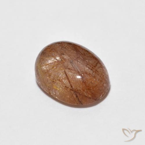 1.76ct Natural Naranja rojizo oscuro Cuarzo rutilo, Ovalada, Transparente